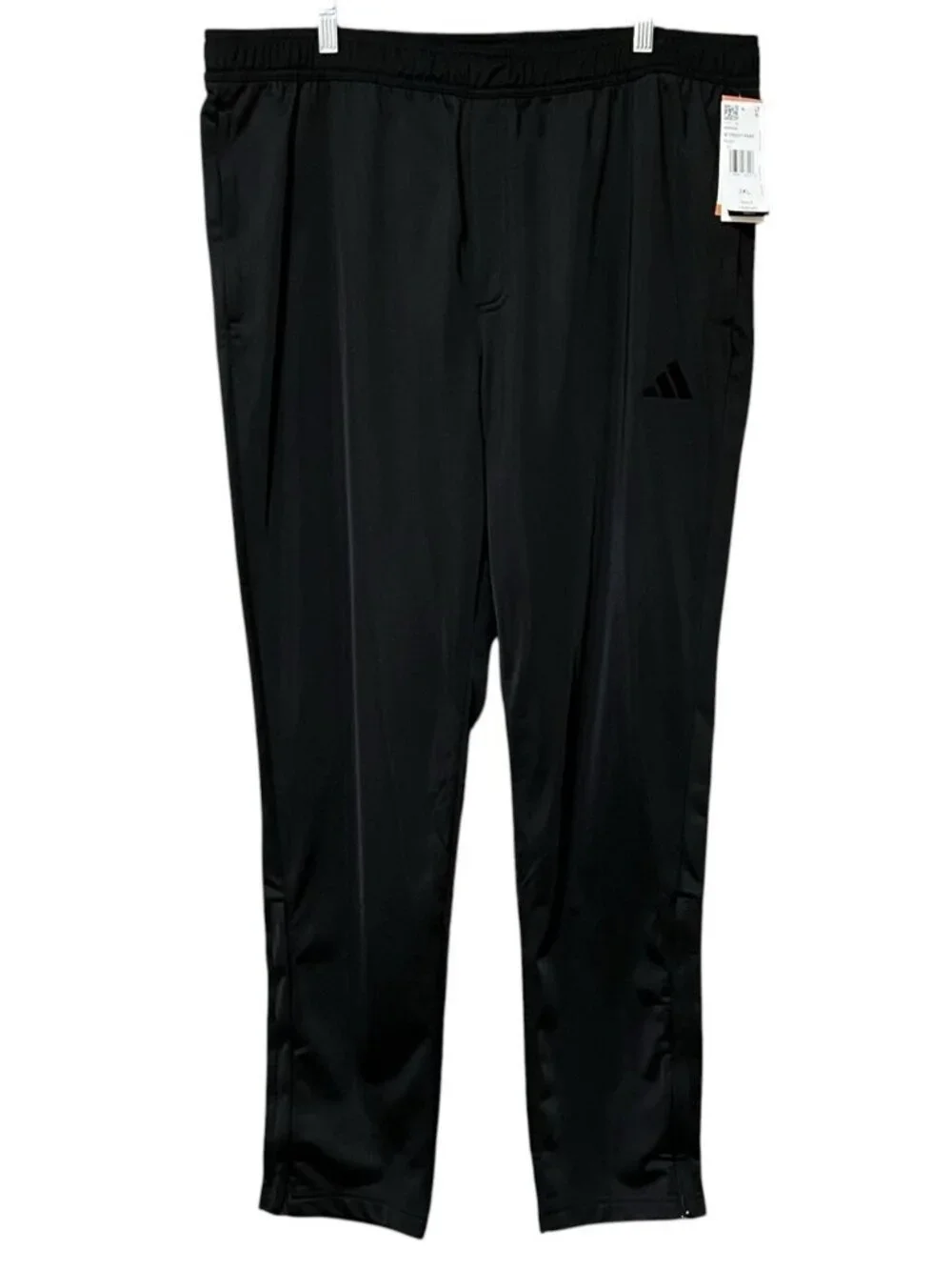 Adidas Men 2XL Black Tricot Track Pants NWT Zip Sporty Minimalist Streetwear